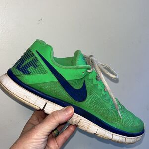 MEN’S NIKE FREE 3.0 TRAINING SHOES SIZE 10.5 IN POISON GREEN/HYPER BLUE